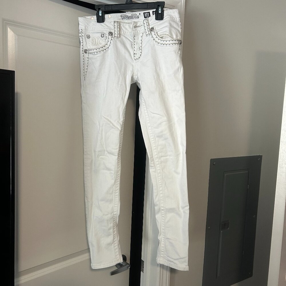 Women White Skinny Miss Me Jeans size 27